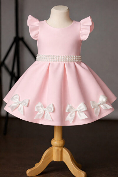 SOFYELLA AYASOFYA Rochie pentru fete İnci K curea i F detaliu cu fundă – Roz ...