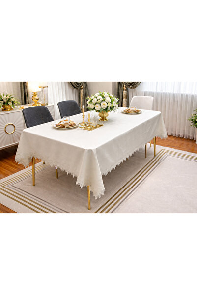 GOLDROOM Home French Lace Piece Linen Fabric 160*220 Luxury Tablecloth