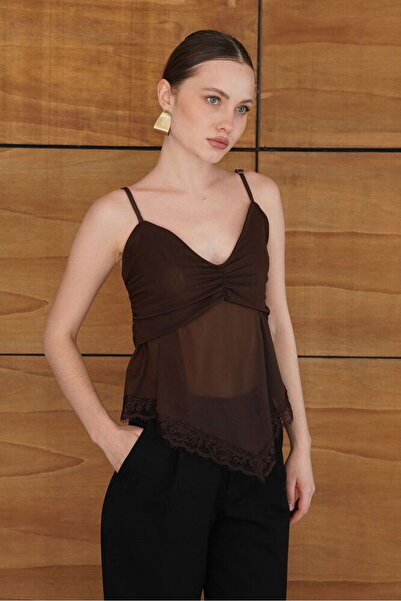 Lady Pixie ΜΠΛΟΥΖΑΚΙ με Δαντέλα λεπτομέρειες και Τούλι λουράκια