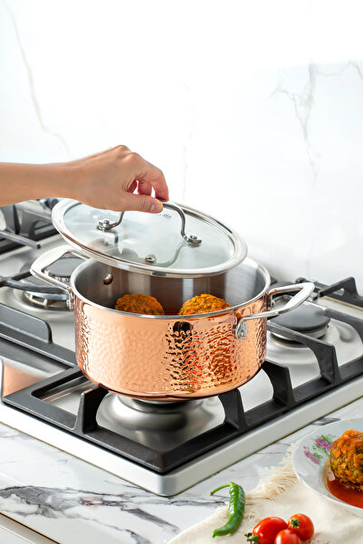 parlahome 12Pcs Cookware set Prestige series P-1190, 3ply Stainless Steel 304, Hammered design, Induction.