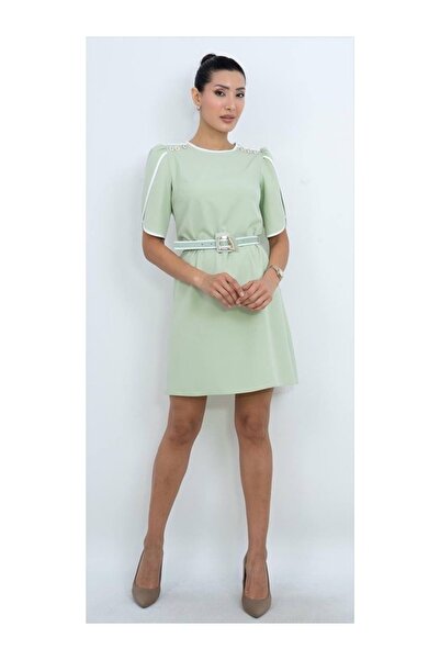 Dorne Moda Kemer Detaylı Mini Elbise