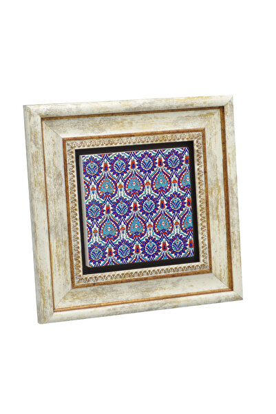 Sadrazam Iznik Tile Pattern (Rüstem Pasha Mosque) B Printed Natural Stone Tab...