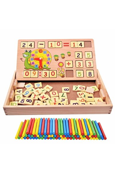 Genel Markalar Ahşap Matematik Öğretici Zeka Oyunu - Sayılar ve Yazı Tahtası