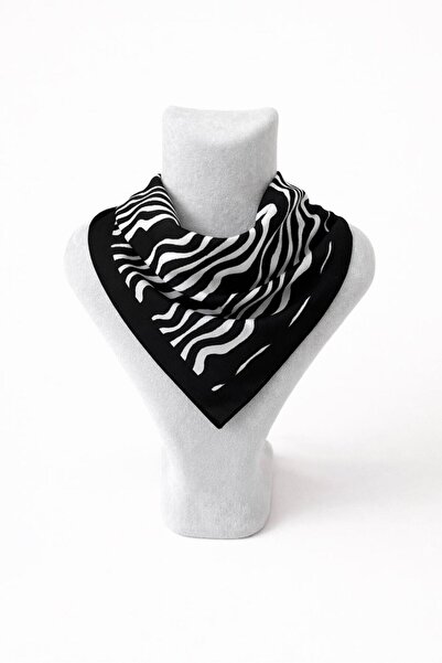 Vanelia Black & White Patterned Scarf Bandana - 50X50 cm