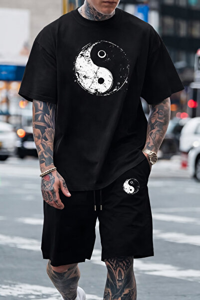 CLASSY.MODA Men's Printed T-Shirt Shorts Set Summer Comfortable Fit Oversized...