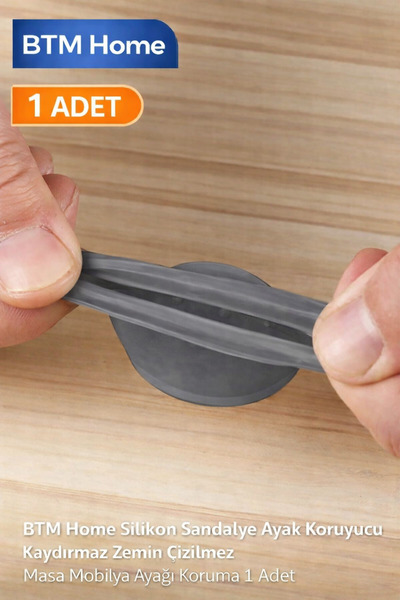 btm home 1 Adet Silikon Sandalye Ayak Koruyucu Kaydırmaz Zemin Çizilmez Masa ...