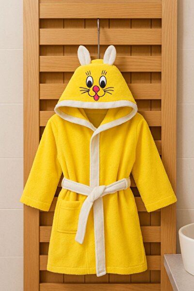 sternen glanz Kielly Cotton Hooded Patterned Children's Bathrobe