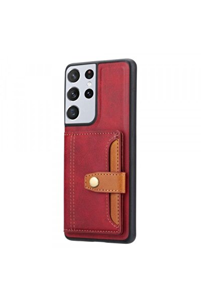 OEM Samsung Galaxy S21 Plus 5G TPU phone case with card Functional Pocket Red