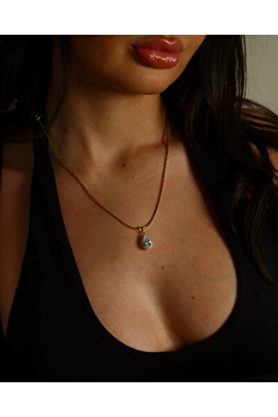 LYNORO 18k Gold Plated Women's Teardrop Pendant