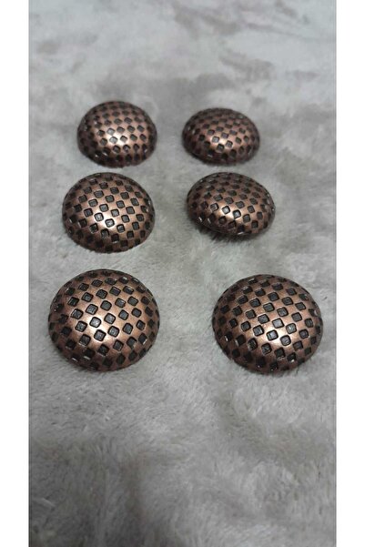 ILCARE Copper Brushed Metal Button 38 Size 24 mm 6 Pieces