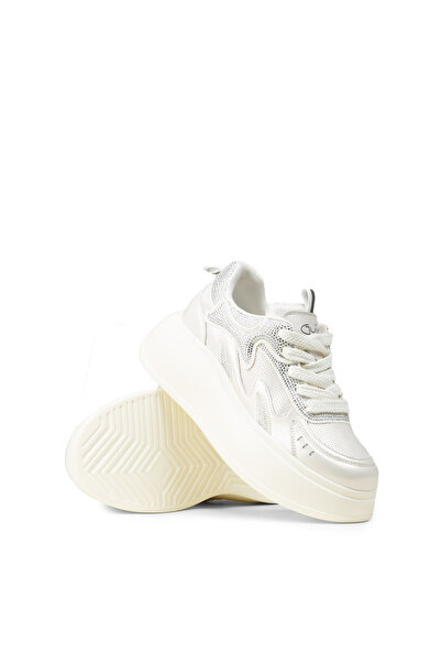 Deery Kadın Beyaz Taş Detaylı Platform Sneaker