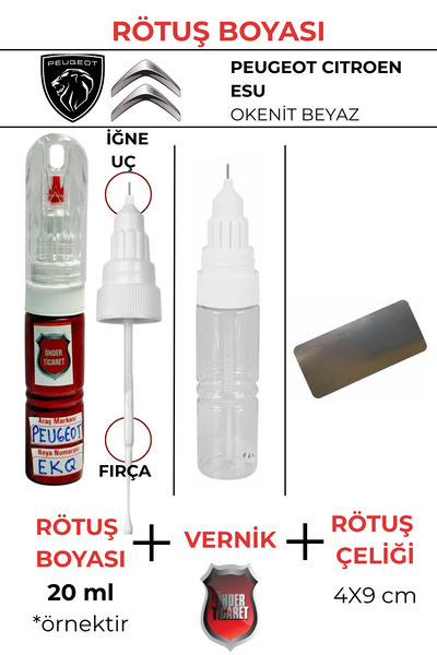 Önder Ticaret Peugeot Citroen ESU Okenit Beyaz Rötuş Boyası + Vernik + Rötuş ...