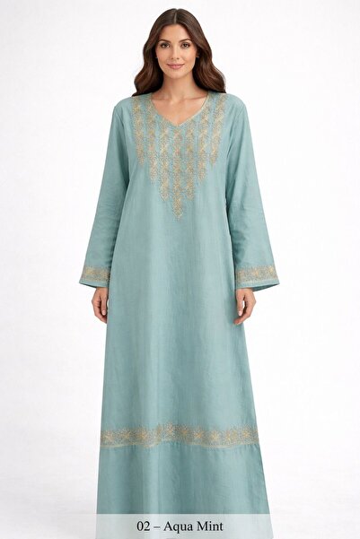 Kareem Miss Salma Women's jalabiya with distinctive oriental embroidery, soft...