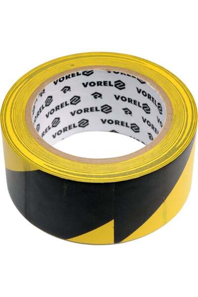 Vorel Warning Tape Self-Adhesive Yellow With Black 48mmx33m