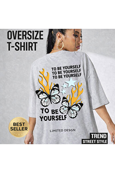 MARKATEM Γυναικείο λευκό μπλουζάκι oversize – με στάμπα στην πλάτη, γραφικό σ...