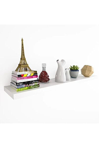 Casaria Raft de perete, 90 x 23 x 3,8 cm, MDF, cu suport, alb