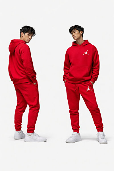 Nike Jordan Erkek Kırmızı Hoodie & Eşofman Altı Takım