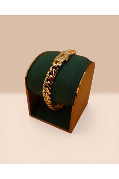 LYNORO Brățară Cuban Havana Damă/Bărbați Placată cu Aur 18k 8mm