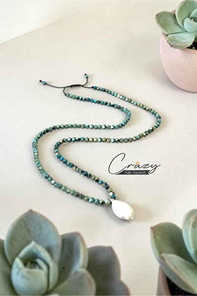 CRAZY TAKI TASARIM Hematite & Baroque Pearl 60-70 cm Long Women's Necklace