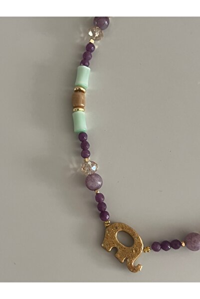 tones official Natural Stone Eye-Drop-Elephant Pendant