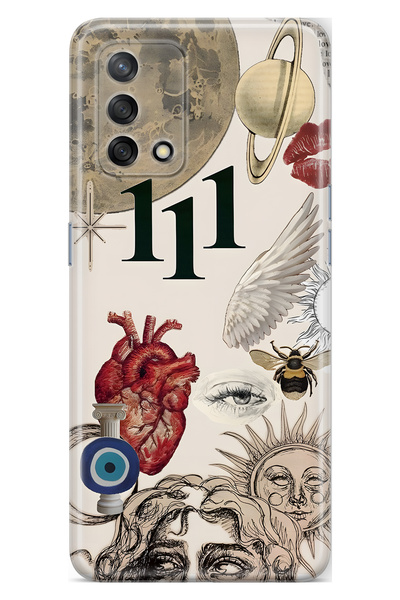 FLAMENKO حافظة هاتف شفافة متوافقة مع هاتف اوبو A74 Astro Symbolic Collage و11...