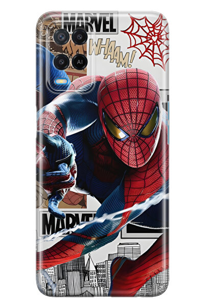 FLAMENKO حافظة هاتف شفافة متوافقة مع هاتف أوبو A54 سوبر هيرو منقوش