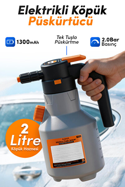 auhma AHS-01 Şarjlı Kablosuz Köpük Püskürtücü - 2L Kapasite, 2.0 Bar Basınç &...