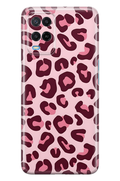 FLAMENKO حافظة هاتف شفافة بنمط الفهد الوردي متوافقة مع هاتف اوبو A54