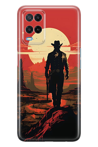 FLAMENKO حافظة هاتف شفافة متوافقة مع هاتف اوبو A54 كاوبوي غوين سيت منقوش