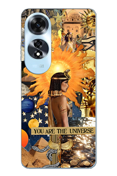 FLAMENKO حافظة هاتف شفافة متوافقة مع هاتف أوبو A60 كليوباترا منقوش