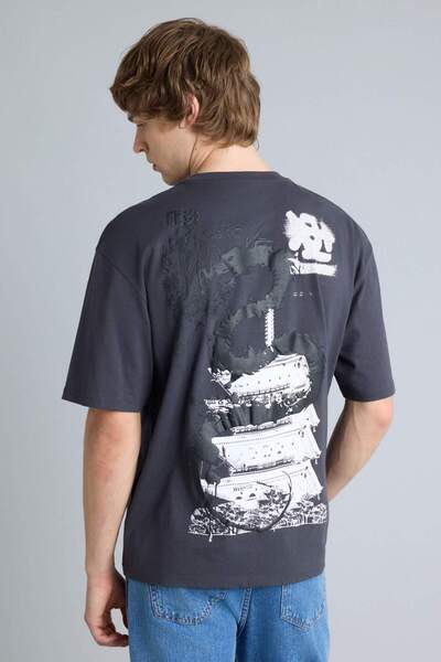 DeFacto bumbac 100% Tricou Boxy Fit cu imprimeu G3221AX26SP