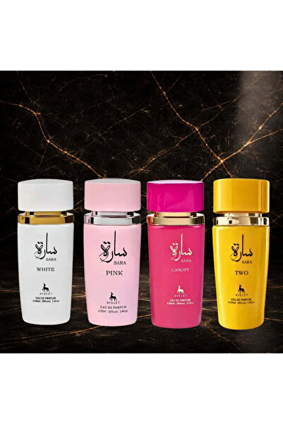 SARA Set of 4 Arabian Perfumes 100 ml for Women – White, Pink, Candy, Two