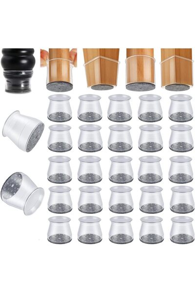 btm home 4 Adet Silikon Sandalye Ayağı Koruyucu Keçeli Zemin Çizmez Kaydırmaz...