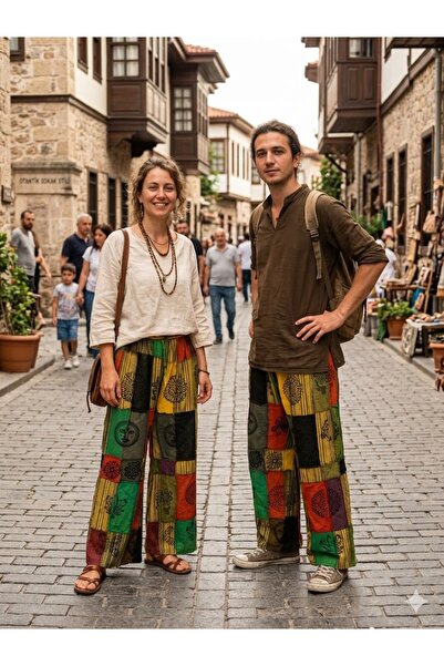 AYASOFYA OTANTIK Unisex Nepal Ethnic Authentic Elastic Waist Casual Hippie Bo...