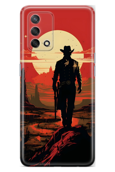 FLAMENKO حافظة هاتف شفافة متوافقة مع هاتف اوبو A74 كاوبوي غوين سيت منقوش