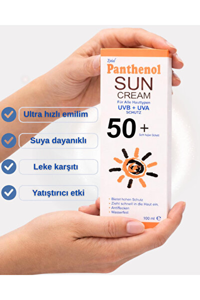 Panthenol Hassas Ciltlere Özel Güneş Kremi Uvb Uva 100 ml Spf 50 Yüksek Koruma
