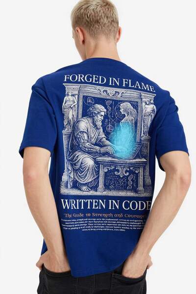 DeFacto 100% Cotton Boxy Fit Back Print T-Shirt F8058Ax26Sp