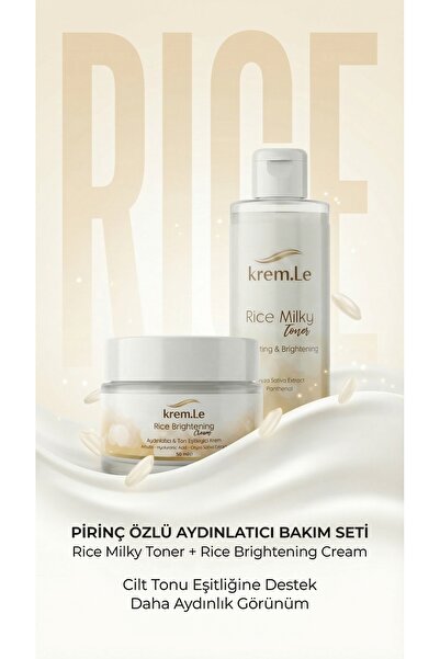 krem.Le Rice Brightening Cream & Rice Milky Toner - Aydınlatıcı Nemlendirici ...