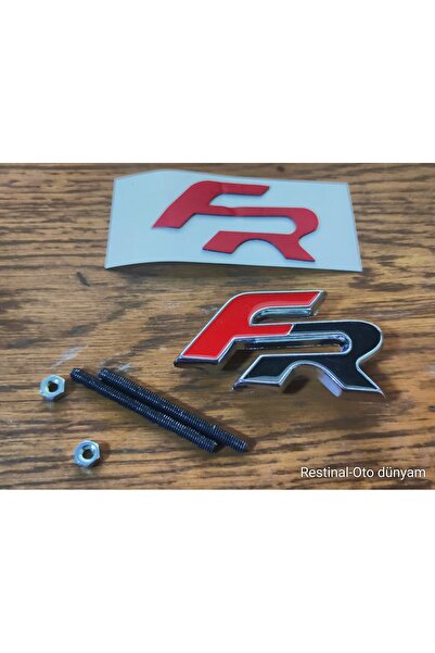 restinal Seat Leon Ibiza Toledo FR Ön Panjur Arması Vidalı Kırmızı Siyah Meta...