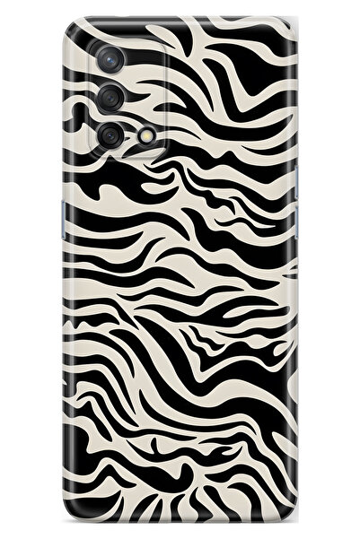 FLAMENKO حافظة هاتف شفافة متوافقة مع هاتف اوبو A74 زيبرا منقوش