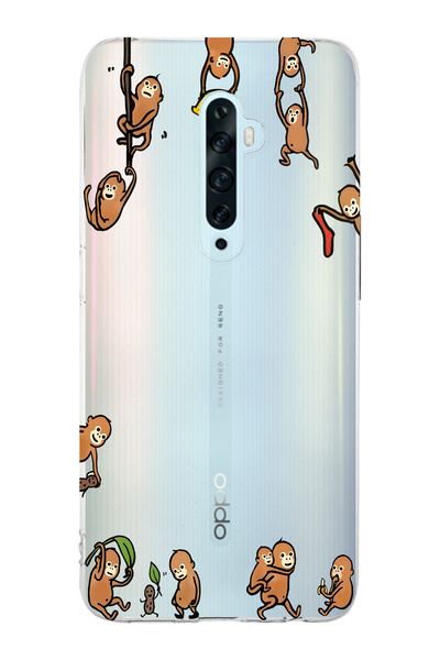 FLAMENKO حافظة هاتف شفافة متوافقة مع هاتف أوبو رينو 2Z مونيز منقوش