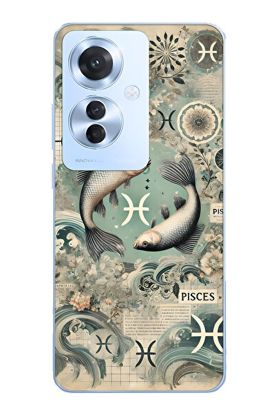 FLAMENKO حافظة هاتف شفافة متوافقة مع هاتف أوبو رينو 11F 5G بتصميم برج الحوت م...