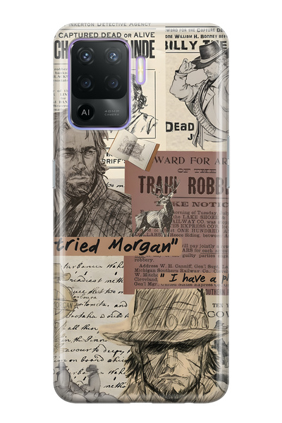 FLAMENKO حافظة هاتف شفافة متوافقة مع هاتف أوبو رينو 5 لايت ويسترن منقوش