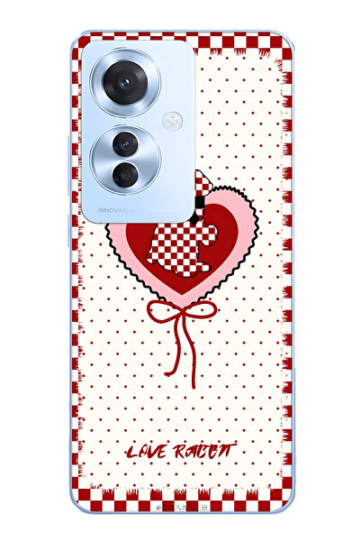 FLAMENKO حافظة هاتف شفافة متوافقة مع هاتف اوبو رينو 11F 5G باللون الأحمر بنقش...