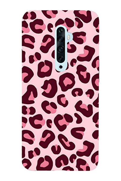 FLAMENKO حافظة هاتف شفافة متوافقة مع هاتف اوبو رينو 2Z بنمط الفهد الوردي