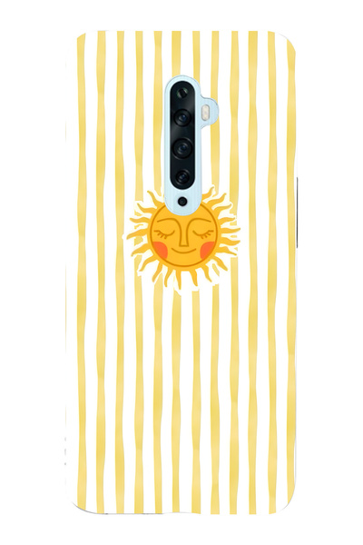 FLAMENKO حافظة هاتف شفافة متوافقة مع هاتف اوبو رينو 2Z باللون الأصفر مخطط سول...