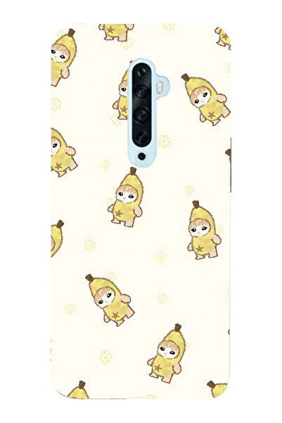 FLAMENKO حافظة هاتف شفافة متوافقة مع هاتف اوبو رينو 2Z موديل موز كاسيد كات منقوش