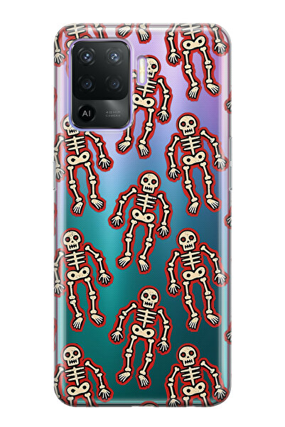 FLAMENKO حافظة هاتف شفافة متوافقة مع هاتف اوبو رينو 5 لايت هيكل D منقوش D منقوش