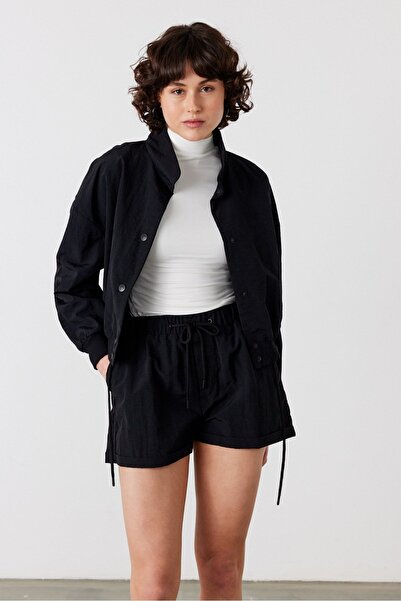 FACETTE Motion Parachute Jacket Shorts Set Black