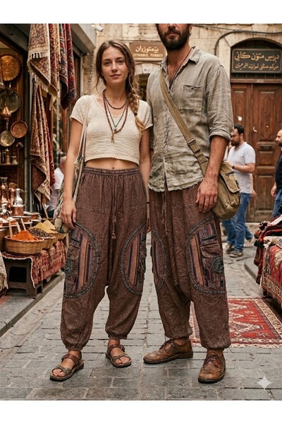AYASOFYA OTANTIK Unisex Nepalese Ethnic Authentic Cargo Pocket Casual Bohemia...